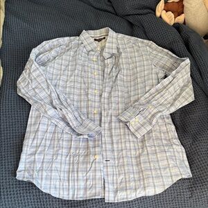 Banana Republic Light Blue Checkered Shirt